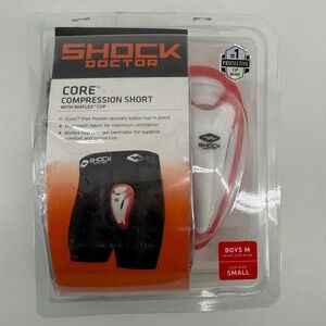 Shock Doctor Boys M Core Compression Short with Bioflex Cup Small Black